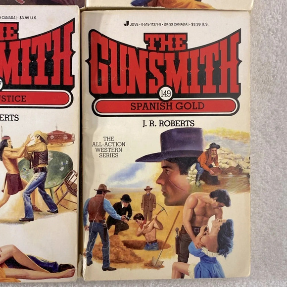 Vintage The Gunsmith  All Action Western Romance Novel x4 - Picture 4 of 13
